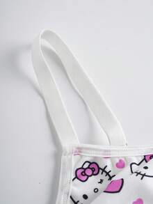 HELLO KITTY AND FRIENDS | SHEIN Plus Size Letter & Cartoon Graphic Bra And Boyshorts Set - Pink - View 3