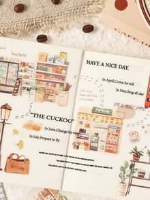 2 Sets Of 8 Pcs Travel Series Sticker Scrapbooking Supplies For Junk Journal - various - View 15