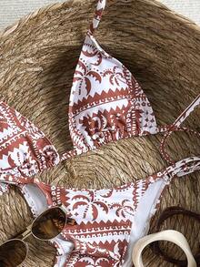 Swim Vcay Women's 2 Pieces Swimsuit Set, Sexy Halter Tie-Dye Pattern Beach Vacation Elegant Swimwear, Spring/Summer - Multicolor - View 7