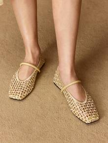 MOTF HOLLOW OUT MARY JANE SHOES BALLET FLATS SPRING SHOES - Light yellow - View 8