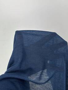 Solflare 大码女式宽松蝙蝠袖斜肩休闲T恤，藏蓝色 - 藏蓝色 - 查看 7