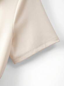 GlowEve CURVE Women's Casual Elegant Short Sleeve Collared Dress - Apricot - View 6