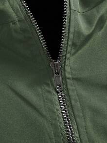 PAVTROS Men's Letter Print Hooded Zip-Up Jacket And Contrast Trim Pants Set Men 2 Piece Set Men Street Wear Sets Men Tracksuit Set Jogging Suits Men Jogging Set,Windbreaker/Outdoor Windbreaker,Parka,Streetwear,Jogging, - Army Green - View 4