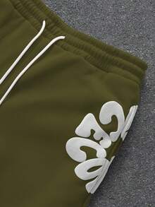 PAVTROS Men's Fashion Zipper Drawstring Casual Hooded Sweatshirt Set, Versatile For Daily Wear - Army Green - View 6