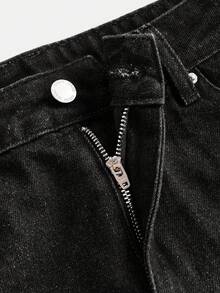 Maija Women's Denim Mini Skirt, Y2K Style, Suitable For Music Concerts, Back To School - Black - View 4