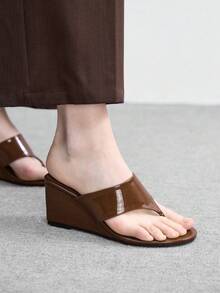 CUCCOO BIZCHIC Women's Rhinestone Embellished Casual Platform Slide Sandals - Coffee Brown - View 7