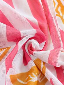 Swim Vcay Digital Print Women Beach Holiday Casual Long Mesh Skirt Cover Up - Multicolor - View 7