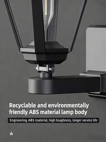 1 pieza Esta luz de pared solar inteligente mejorada cuenta con una fuente de luz COB, es fácil de instalar y es adecuada para iluminación exterior en patios, cercas, entradas de vehículos y otras áreas. - Negro - Ver 7