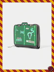 HARRY POTTER X SHEIN Dompet Penyimpanan Portabel Bergaya dengan Kapasitas Besar - Hijau - View 2