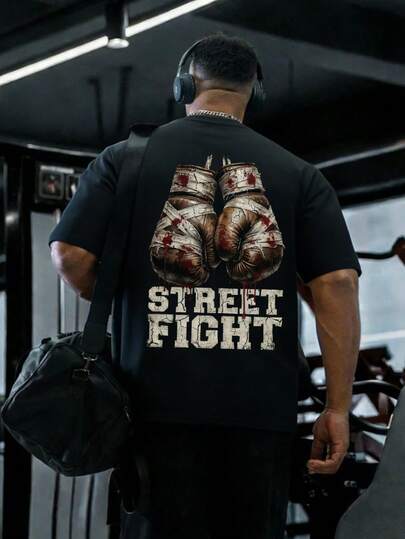 Camiseta casual de punto de cuello redondo para hombres con estampado de lema, inspirada en el streetwear de verano