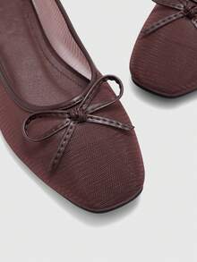 CUCCOO BIZCHIC Spring And Summer Women's New Mesh Breathable Bow Mary Jane Shoes Valentine's Day - Mesh brown - View 7