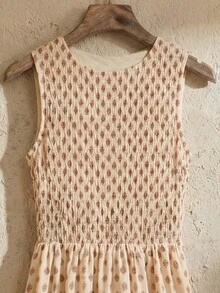 Rusticease 印花优雅休闲长连衣裙，适合春夏穿着 - 彩色 - 查看 5