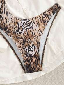 Swim SXY 女士新款豹纹随机镂空性感优雅度假简约派对连体泳衣 - 彩色 - 查看 7