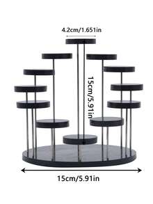 12pcs Round Acrylic Clear Stair Display Stand 4/7/12 Steps For Collectibles, Blind Box Toys, Desserts Or Cakes,Kitchen,Christmas Gift - Black - View 4