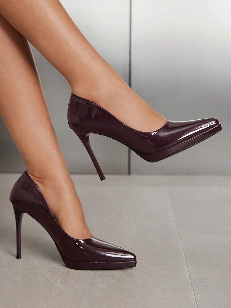 CUCCOO SZL Women Shoes Women Pointed Stiletto Brown Heightening Water Table Women High Heels Shoes Wedding Party Banquet Nightclub Fashion Simple High Heels Women's Shoes Valentine's Day