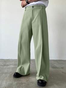 Manfinity Homme Pantalones casuales de unicolor para hombres - verde menta - Ver 5