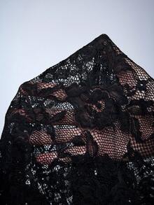 Y2Kool 休闲性感都市现代简约Y2K亚文化时尚女式蕾丝吊带露脐上衣，适合音乐节、日常穿着、度假、约会、派对、新年、春夏等场合。 - 黑色 - 查看 7