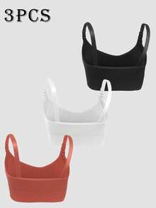 Moonlight&Mama Bộ 3 áo ngực bầu không đường may, tối giản, màu trơn, thoải mái, chất lượng cao, giá trị cao, dễ mang theo dành cho nữ năm 2026. - Nhiều màu - Xem 3