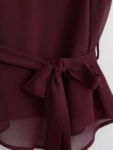 Franclia 法式时尚优雅吊带背心，配 H 形腰带，收腰设计，水晶红女士夏季背心，女士夏季，女士户外上衣，女士休闲上衣，女士休闲服。 - 中紫紅色 - 查看 3