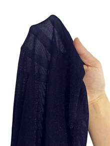 Sweetra Áo tank top nữ dệt kim lấp lánh, dáng ôm bất đối xứng, đa năng cho việc đi lại hàng ngày, mùa xuân/hè. - Màu xanh hải quân - Xem 6