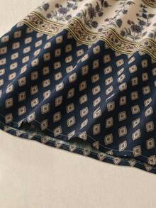 Rusticease 印花优雅休闲长连衣裙，适合春夏穿着 - 彩色 - 查看 6