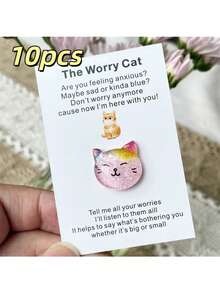 10-Piece Cartoon Pocket Hug & Encouragement Card Set | Heartwarming Cheer-Up Cards For Friends & Family - multicolor - View 8