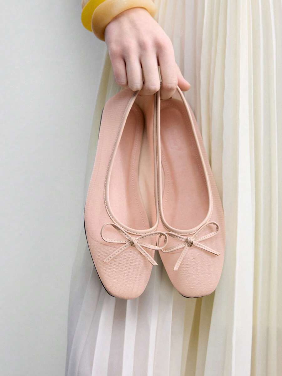 CUCCOO BIZCHIC Spring And Summer Women's New Mesh Breathable Bow Mary Jane Shoes Spring Shoes - Mesh apricot - View 1