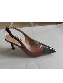 CUCCOO SZL Women's Pointed Toe Buckle Design Everyday Versatile Fashion High Heels - Burgundy - View 16