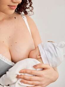 BloomMama 1pc Women's Popular Seamless Minimalist Lace Comfortable High Cost-Effective High Quality Maternity Bra - Grey - View 7