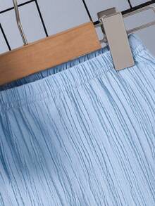 2件套男婴休闲恐龙图案立领短袖衬衫短裤套装，婴儿服装，儿童套装，婴儿上衣和裤子，适合日常穿着、派对、夏季穿着，男婴夏季服装，男婴度假服装，男婴夏季服装，男婴套装，男童套装，男童夏季服装，男童沙滩装 - 薄荷藍 - 查看 4