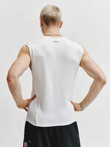 TOKVUE Men's Fashionable Slim Fit Printed Vest - White - View 2