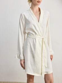 Ocili Women's Soft Striped Fleece Robe, Loungewear Sleepwear - Multicolor - View 5