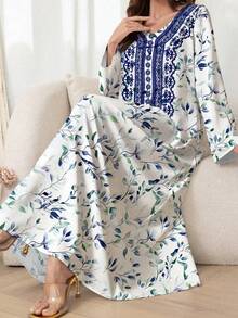 Al Najma Women Arabian Style Casual Dress, Minimalist Fashion For Everyday Wear,Modest - White - View 3