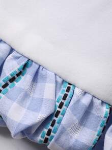 DAZY Women's Fashionable Y2K Plaid Print Bubble Hem Mini Skirt - Blue - View 11