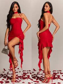 Radiana Đầm đỏ quyến rũ, thanh lịch, lãng mạn với bèo nhún bất đối xứng, thích hợp cho buổi hẹn hò ngày Valentine, đầm dự tiệc gợi cảm, đầm đơn sắc tối giản với viền bèo nhún, thích hợp cho buổi tối, hẹn hò, tụ họp, sinh nhật, tiệc cocktail, tiệc tối, tiệc chiêu đãi, câu lạc bộ, mua sắm, đi chơi, kỳ nghỉ, bãi biển và các dịp khác. - Đỏ - Xem 7