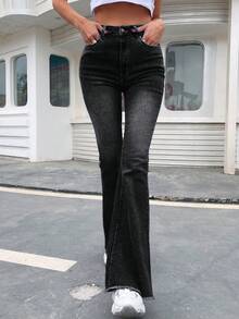 Flexra 女士街头风牛仔裤 - 黑色 - 查看 3