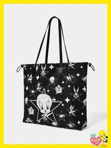 LOONEY TUNES X SHEIN Women's Cartoon Printed Pattern Convenient Handbag - cartoon - View 2