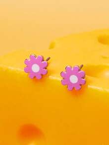 TOM & JERRY X SHEIN 一套锌合金卡通图案印花水滴耳环，简约可爱，适合派对、音乐会、节日等场合佩戴。 - 金色 - 查看 3