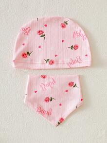 SHEIN 5pcs/Set Polka Dot Heart Bear Outfit Jumpsuit - Baby Pink - View 6