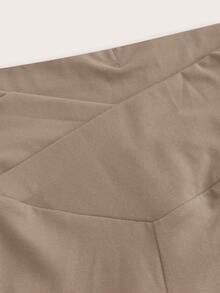 SHEIN EZwear New Spring/Summer Knitted Women Khaki Sports & Casual Multi-Piece Outdoor Suit Nude Two Piece Set Two Piece Set Curve Tights Two Piece Set Women Beige Two Piece Set Legging Two Piece Set - Khaki - View 14