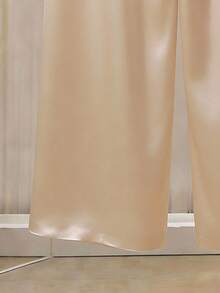 GlowEve Quần ống đứng dáng rộng, màu trơn, cạp chun, thiết kế tối giản. - Màu be - Xem 4