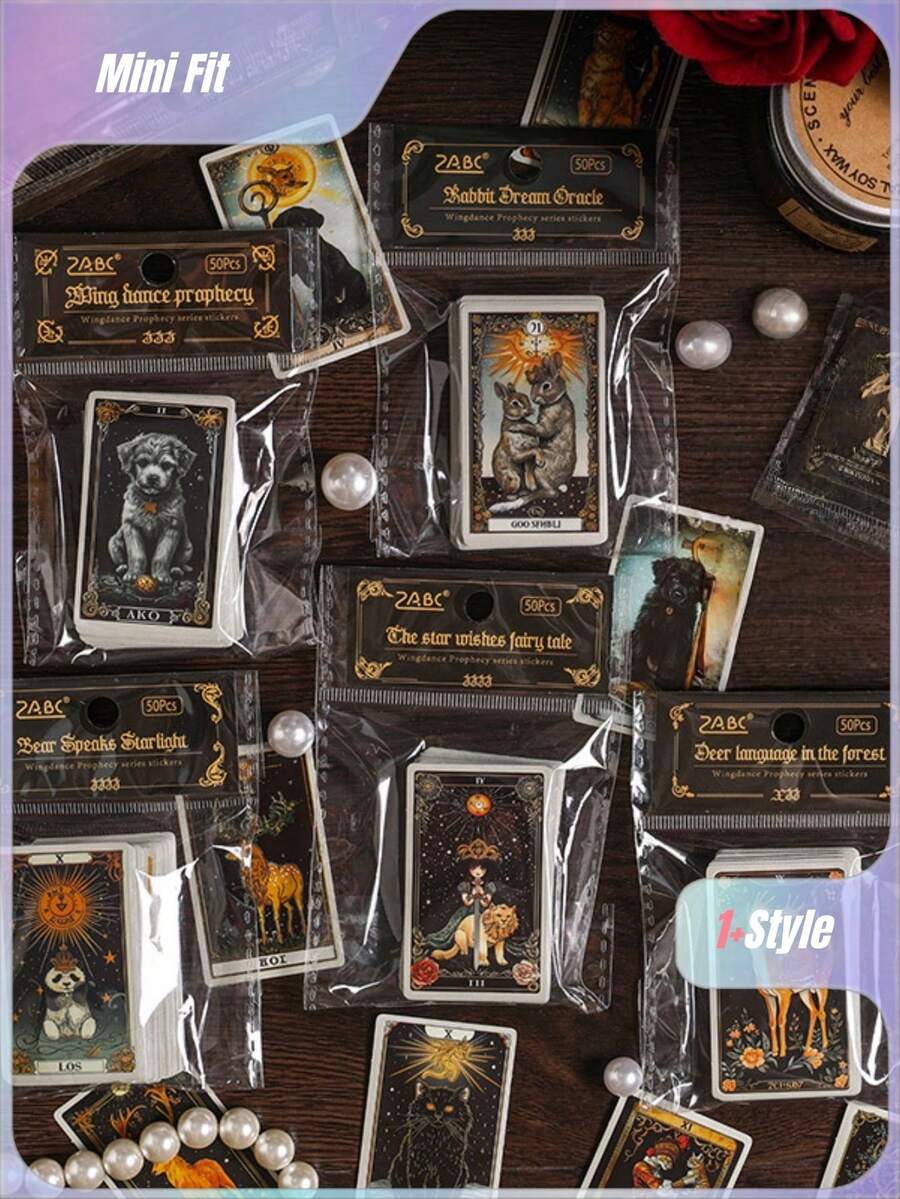 1 Set Of 5Pcs Winged Prophecy Retro Journal Sticker Pack - Creative Stickers, Journal Material Paper, Sealing Stickers - Wingdance Prophecy - View 1