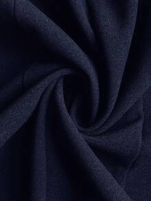 Easowa Schwarzes Blazer-Stil Langarm Damen Mini-Kleid, Doppelreiher, Spitzenbesatz am Saum, geeignet für den Büroalltag - Königsblau - Übersicht 7
