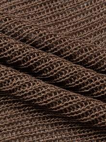 EMERY ROSE 镂空V领卡其色轻薄透视开衫 - 咖啡棕 - 查看 6