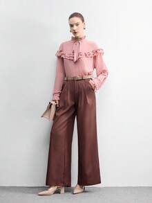 CUCCOO BIZCHIC Giày nữ, giày cao gót mũi nhọn, đế dày, gót trung bình, màu be, kiểu slingback, thời trang và thoải mái, phù hợp cho công sở, đi làm, đa năng. - Da sơn màu be - Xem 6
