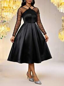 SHEIN Lady Women's Elegant Party Mesh Patchwork Mid-Length Dress  Spring To Summer Carnival Carnival Women Women Carnival Costume Carnival Costumes Women Carnival Costume Valentine Dress Valentine's Day Valentine Clothes Resort Wear Women Black Skirt Summer Summer Clothes Summer Dress Spring Outfit Spring Spring Dress Elegant Dresses For Women Wedding Guest Dress Bridesmaid Dress Wedding Casual Dresses For Women Elegant Party Dresses Elegant Dress Women Elegant Dress Bridesmaid Dress Luxury Evening Dresses For Weddings Wedding Elegant Party Dress Party Dress Carnival Costumes Carnival Carnival Costume Women Carnival Costume Carnival Women Party Elegant Party Dresses Black Skirt Black Dresses - Black - View 7