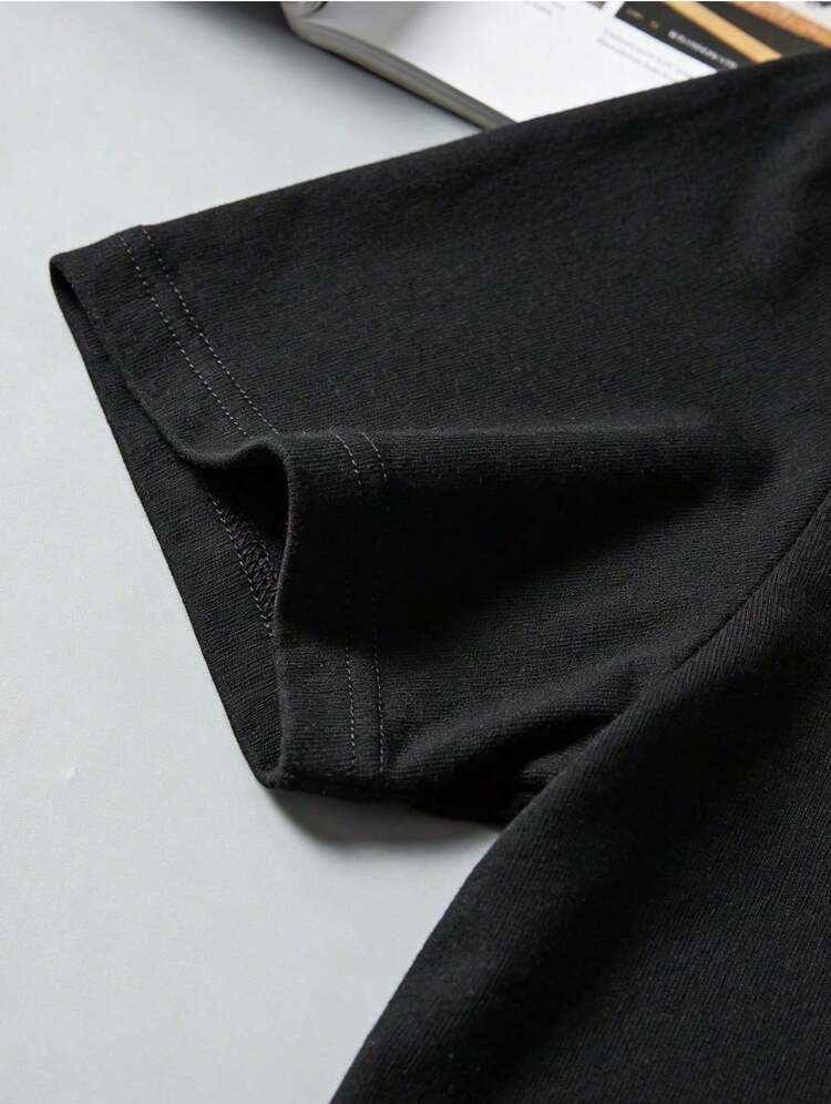 Camiseta casual de manga corta y cuello redondo para hombres, con letras y motivos divertidos estampados. Diseño holgado, tejido de alta calidad, tacto suave y cómodo, excelente transpirabilidad, absorbe la sudor sin encogerse. Ideal para hombres y mujeres, diseño para parejas, camiseta de pareja de mangas medias y largas, un artículo imprescindible en verano. - Negro - Añade 5