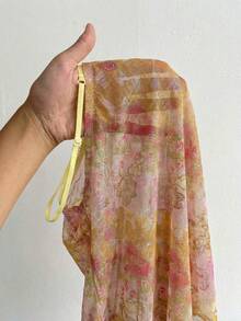 Sunnyshic Ombre Retro Print Ruffle Hem Sleeveless Summer Fitted Tank Top - Yellow - View 7