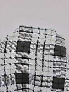 Doze Lane Women's Casual Turndown Collar Plaid Print Pocket Short Sleeve Pajama Set - Multicolor - View 7