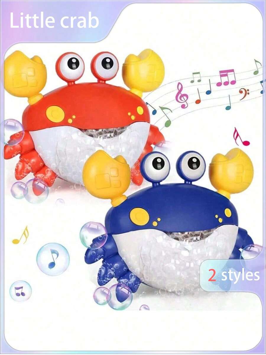 吹泡泡螃蟹，儿童洗澡玩具，带吸盘，夏季泳池派对玩具，送给男孩女孩的礼物 - 彩色 - 查看 1
